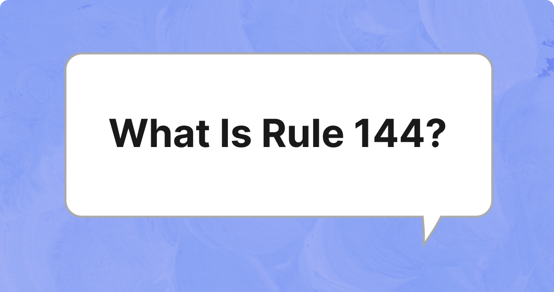 Rule 144 in finance